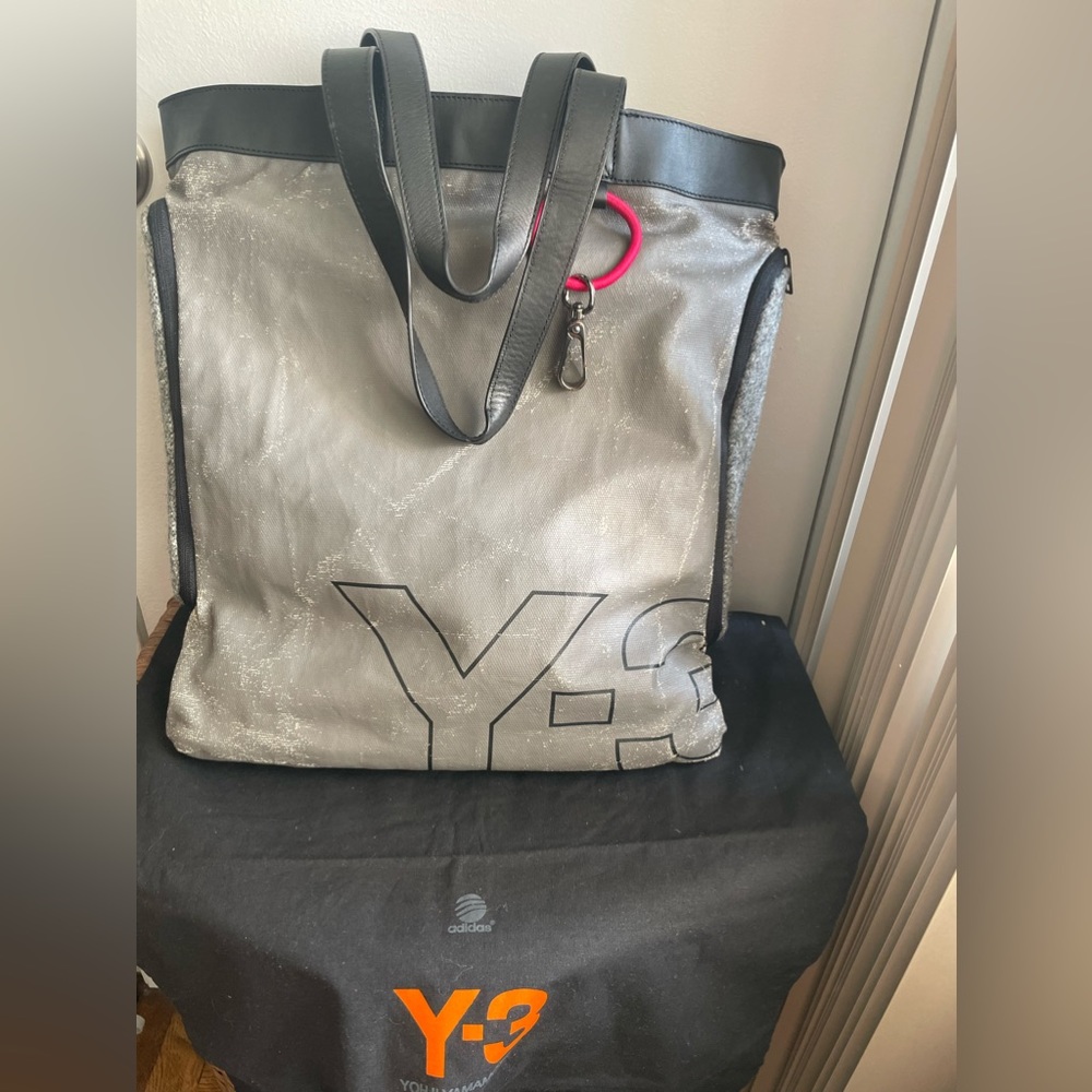 Y3 Distressed Coated Canvas Tote